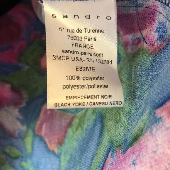 Sandro Bright Floral Top Size 1 - Picture 3 of 4